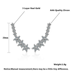 925 Silver Moissanite Climber Earrings | 7 Star Crawler Stud Ear Cuff alternate view