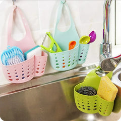 Kitchen Sink Holder Hanging Drain Basket | Adjustable Soap Sponge Shelf Organizer detail view