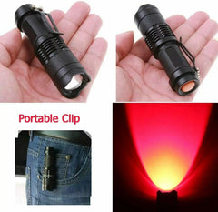 Mini LED Flashlight with 670nm Red/Blue/Green Light | Tactical Pocket Flashlight close-up view