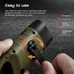 Solar Hand Crank Flashlight | Portable LED Emergency Lantern for Camping and Hiking alternate view