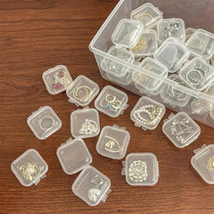 Mini Plastic Square Transparent Earrings Storage Box detail view