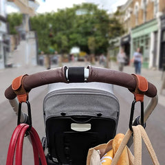 Baby Stroller Hook PU Leather Pram Hanger close-up view