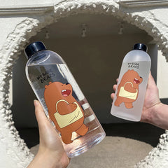 1000ml Water Bottle Panda Cup Transparent Water Bottle Drinkware Cup Leak-proof alternate view