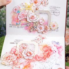 Mr Paper 45pcs Floral Landscaping Foil Stamping Stickers DIY Handbook Calendar Card Di close-up view