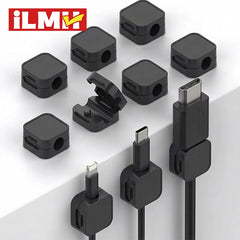 iLMH Non-magnetic Strong Cable Clips Adjustable Cord Holder, Adhesive Under Desk Mgmt Organizer, Hom