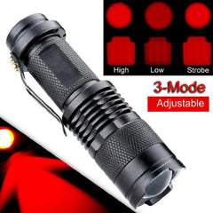 Mini LED Flashlight with 670nm Red/Blue/Green Light | Tactical Pocket Flashlight detail view