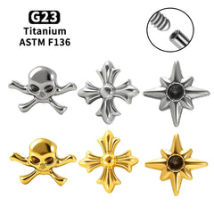 G23 Titanium Cross Lip Piercing 16G Gothic Skull Labret Tragus Helix Cartilage Nose J alternate view