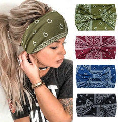 Bohemian Soft Twist Knotted Wide Edge Headband Women Sports Soft Yoga Turban Bandana Hea detail view