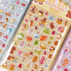 6-Style Japanese 3D Cute Stickers | Crystal Embossed Design for DIY Crafts detail view