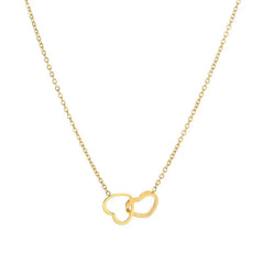 Romantic Double Heart Pendant Necklaces for Women Stainless Steel Charm Choker Necklace detail view