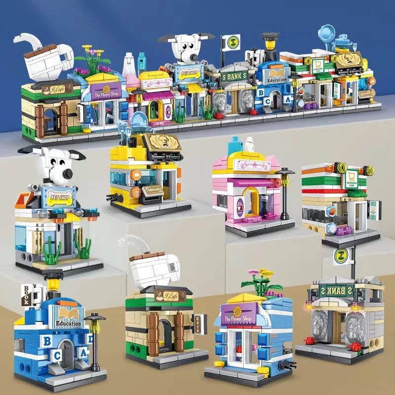 Stackable Building Blocks Toy 8 Pieces | City Street View Set for Kids