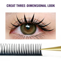 Wet Lashes Cosplay Eyelash Extensions | 0.07mm Mink Spikes Lashes detail view