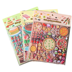 9 Styles Cute Double Layer 3D Foam Stickers | Alphabet Cars Food Cartoon for Notebook Journal Phone Case Decoration