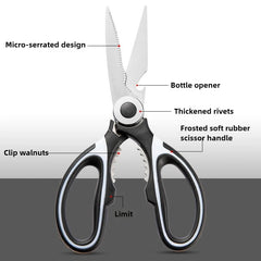 Stainless Steel Kitchen Scissors | Heavy Duty Multipurpose Shears detail view