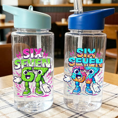 1 Piece 500ml (17 fl oz) 67 Printed Straw Cup, Summer Water Bottle, BPA Free, Portable Sports Outdoo