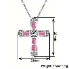 Huitan Modern Cross Pendant Necklace for Women Fashion Stylish Gorgeous Neck Accessor alternate view
