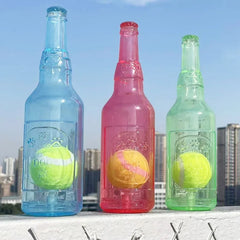 Dog Chew Toy Squeaky Silicone Beer Bottle With Tennis Ball Bite-resistant Puppy Toy T alternate view