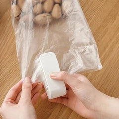 Kitchen Handheld Snack Sealer Plastic Bag Sealer for Freshness Easy-To-Use close-up view