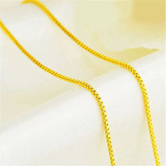 Andara 925 Sterling Silver Gold-Plated 1mm Width Box Chain Necklace Fashion Basic Choker for Women Jewelry Gift