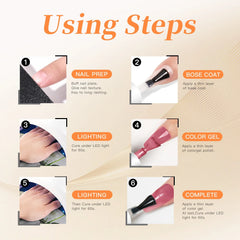 1pc/2pcs/3pcs 8Ml Functional Gel Nail Art Set with Base Coat and Diamond Top Coat,Matte Top ,Soak Off for Nail Art Design Tool