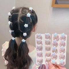 10pcs Cute Baby Girl Hair Love Bands Cartoon Love Heart Star Hair Ties Toddler Elastic R detail view