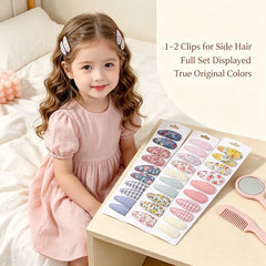 10Pcs/Lot Fresh Print Cotton Alloy Hair Clips for Kids Fabric Plaid BB Hairpins Girl Hai detail view