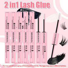 10ml Cluster Lash Glue Waterproof Sweatproof Black Eyelash Adhesive Quick-Dry Clusters Hold up to 72 Hours