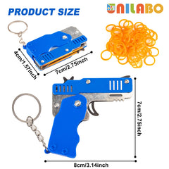 Mini Alloy Foldable Rubber Band Gun Keychain | Quick Shooting Toy alternate view