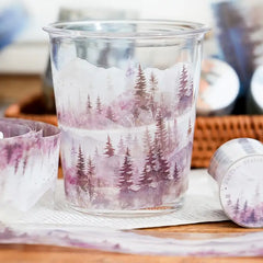 Natural Forest Tape Sticker | 4.5x200cm Scenery Decorative Masking Tape for Junk Journ close-up view