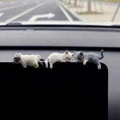 Funny Sleeping Cats Car Dashboard Ornament Adorable PVC Decoration For Car Interior Funn detail view