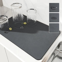 Mat Antiskid Draining Coffee Dish Drying Mat Quick Dry Bathroom Drain Pad Tableware Ma close-up view