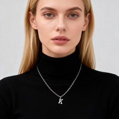 26 Letters A-Z Initial Pendant Necklaces for Women,Alphabet Pendant Rolo Chain Neckla alternate view