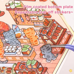 Cute 3D Stereoscopic Landscape Stickers | Mini Scene Sticker Set close-up view