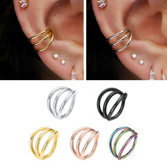316L Surgical Steel Segment Tragus Helix Cartilage Earring Nose Ring Septum Clicker Conch Three Laye