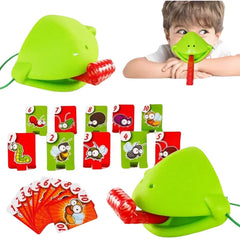 Funny Lizards Mask Toy Frog Tongue-Sticking TikTok Same Two-player Card Game Desktop Interactive Toy