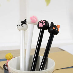 10pcs/batch Kawaii Cat Gel Signature Pen Cute Claw Stylos Black Ink for Hand Account alternate view