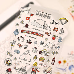 Korean Import Suatelier Walk In Swiss Sonia Decorative Washi Stickers | Scrapbooking Lab detail view