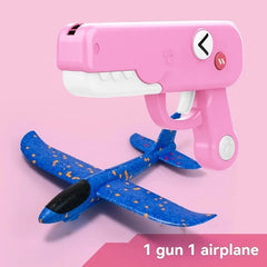 Foam Plane Launcher Toy | Outdoor Glider Flight Throw Gun for Kids detail view