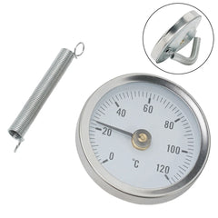 0-120°C Stainless Steel Clamp-on Tube Thermometer | Industrial Pipe Temperature Gauge alternate view