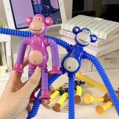 Suction Cup Monkey Pop Tubes Fidget Toy | Stress Relief Sensory Toy for Kids and Adult close-up view
