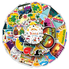 Thai Scenery Graffiti Stickers 50 Pack | Travel-Themed Decals for Laptops and Phones alternate view