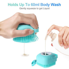 Soft Silicone Pet Shampoo Brush | 2.7oz Dog Cat Bathing Massage Comb detail view