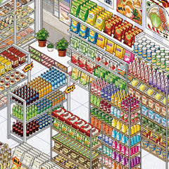 Mr. Paper Shop Management Stickers 4pcs - 2.0 Oversize 3D Design, Storage Diorama Journa detail view