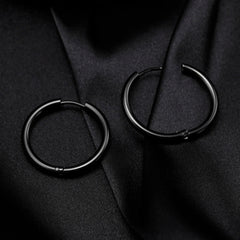 Classic Stainless Steel Hoop Earring for Men Boys | Anti Allergy Metal Huggies Earring detail view