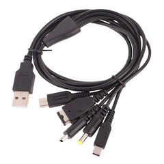 5-in-1 Multi-Console USB Charging Cable | 1.2M Fast Charger Cord for Nintendo 3DS, DSi, Wii U, GBA, PSP