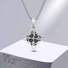 Vnox Vintage Celtic Knot Necklaces for Men Women,Stainless Steel Nordic North Europ Amulet Pendant,T