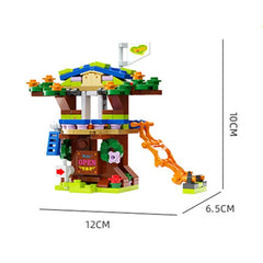 6in1 Tree House Building Blocks Set | Girls Castle Room with Climb Slide detail view