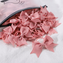 10Pcs/lot Grosgrain Ribbon Pigtail Hair Bows Elastic Hair Ties Hair Bands Holders Girls Baby Hair Ac