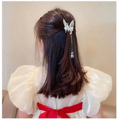 1/2pcs Butterfly Hairpin Vintage Elegant Tassel Hair Clip Moving Butterfly Bangs Side Clip Trembling Butterfly Hairpin Headdress