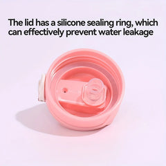 Sports Water Bottle with Time-Tracking Straw Leak Proof Locking Flip Cover for Easy Ca close-up view